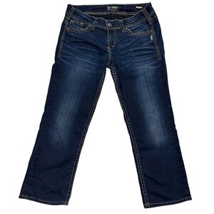 Silver Jeans Co. Suki Mid Rise Stretch Denim Capri Jeans Sz 32X34